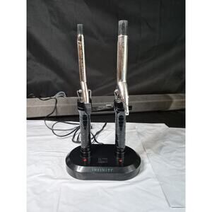 2 INFINITI Cordless Hair Styler Curlers Wand With Charging Station..